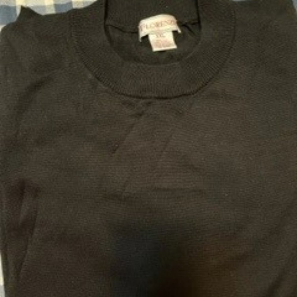 XXL Black short-sleeve silk & cotton sweater